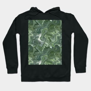 Emerald Green Silk Marble - Digital Liquid Paint Hoodie